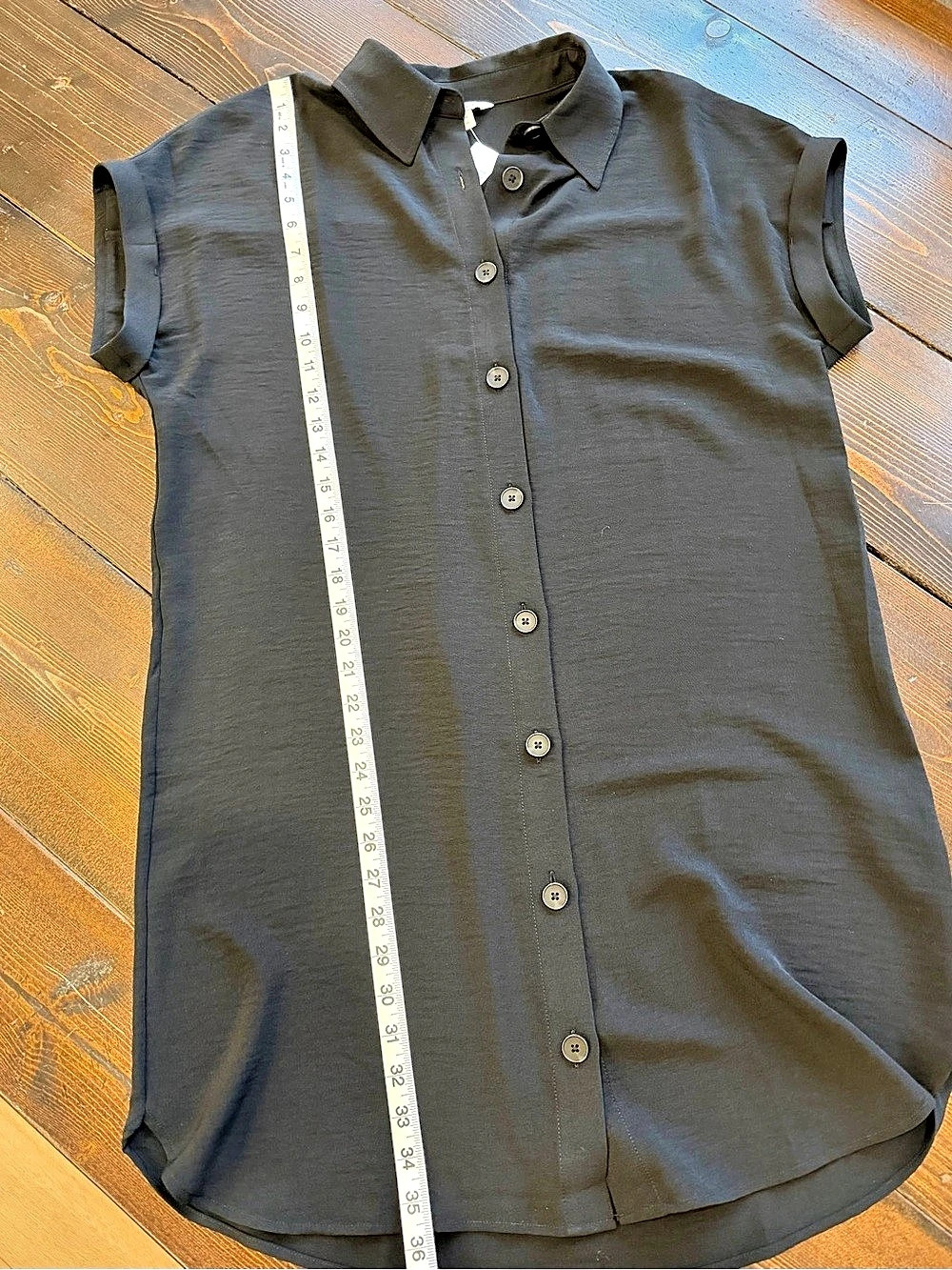 Reitmans Black Button Down Dress Size Medium NWT - Picture 3 of 5